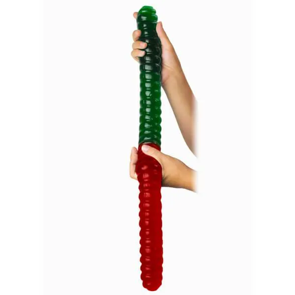 Green & Red 2-Foot-Long Giant Gummy Worm - Image 3
