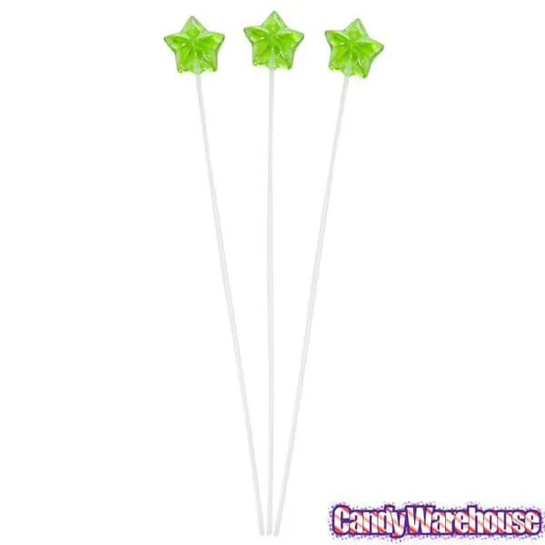 Twinkle Candy Star Lollipops - Green: 120-Piece Bag - Image 3