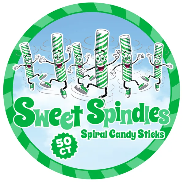 Sweet Spindles Mini Hard Candy Sticks - Lime: 50-Piece Jar - Image 4