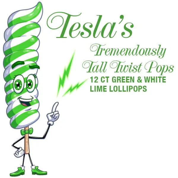 Tesla's Tremendously Tall 3-Ounce Twist Pops - Lime: 12-Piece Box - Image 7