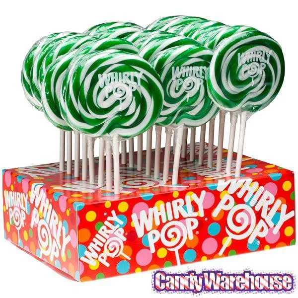 Whirly Pop 1.5-Ounce Swirl Suckers - Green: 24-Piece Display - Image 2