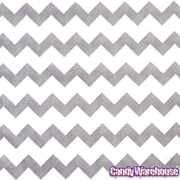 Grey Chevron Stripe Candy Bags: 25-Piece Pack - Image 3