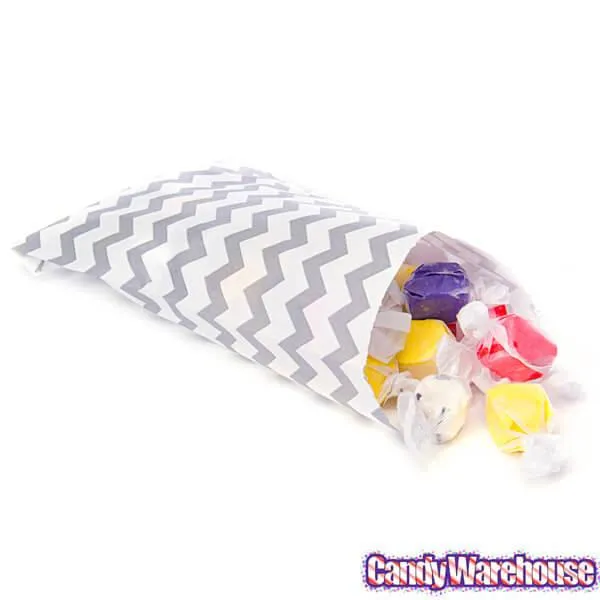 Grey Chevron Stripe Candy Bags: 25-Piece Pack - Image 4