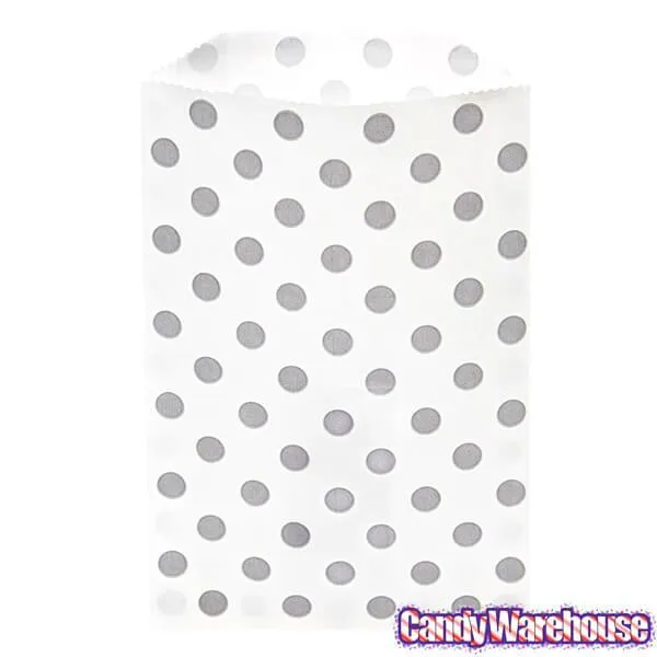 Grey Polka Dot Candy Bags: 25-Piece Pack - Image 2