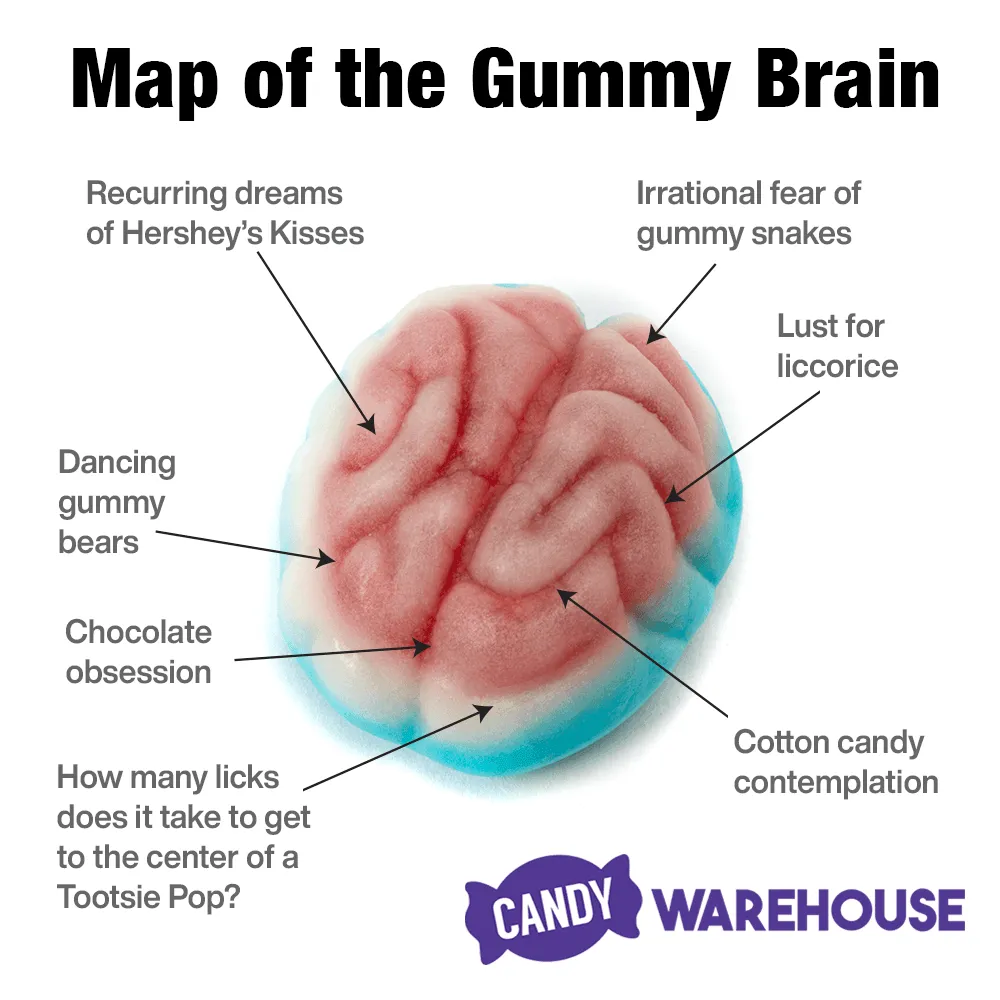 Jelly Filled Gummy Brains: 1KG Bag - Image 3