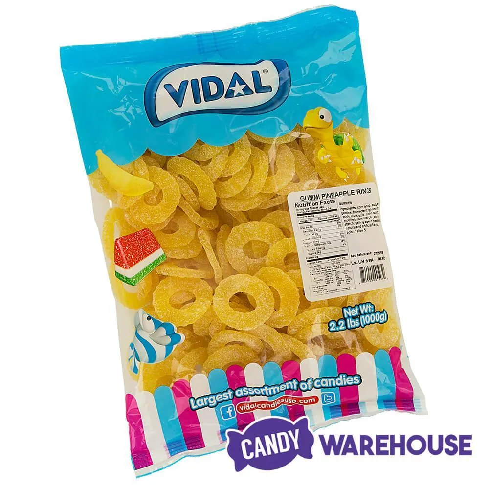 Sugared Gummy Pineapple Rings Candy: 1KG Bag - Image 3
