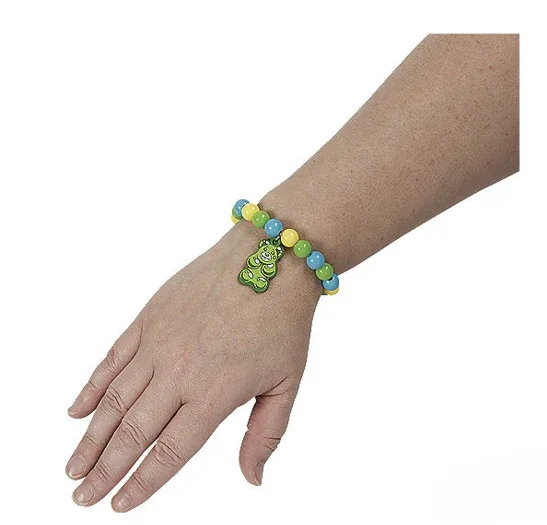 Gummy Teddy Bear Bracelets with Charm: 12-Piece Bag - Image 2