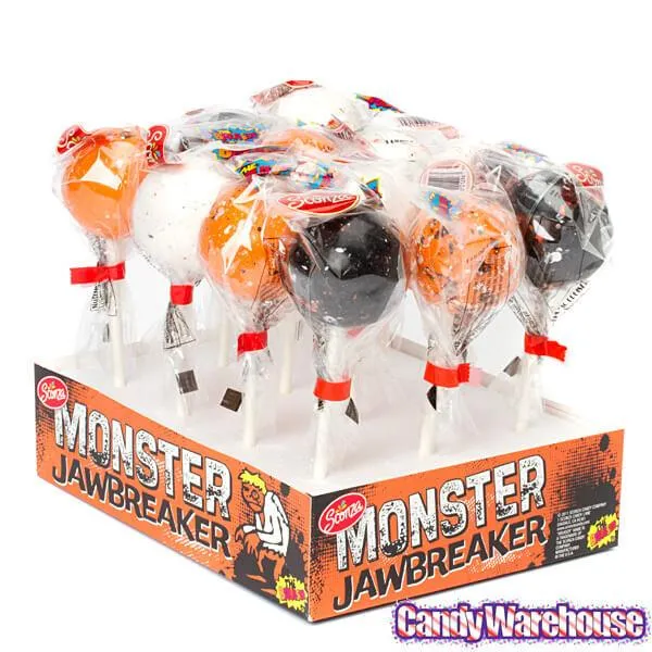 Halloween Monster Jawbreakers On a Stick: 12-Piece Display - Image 2