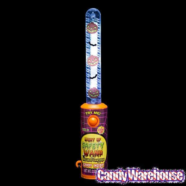 Halloween Pumpkin Light Up Wands with Candy: 12-Piece Display - Image 2