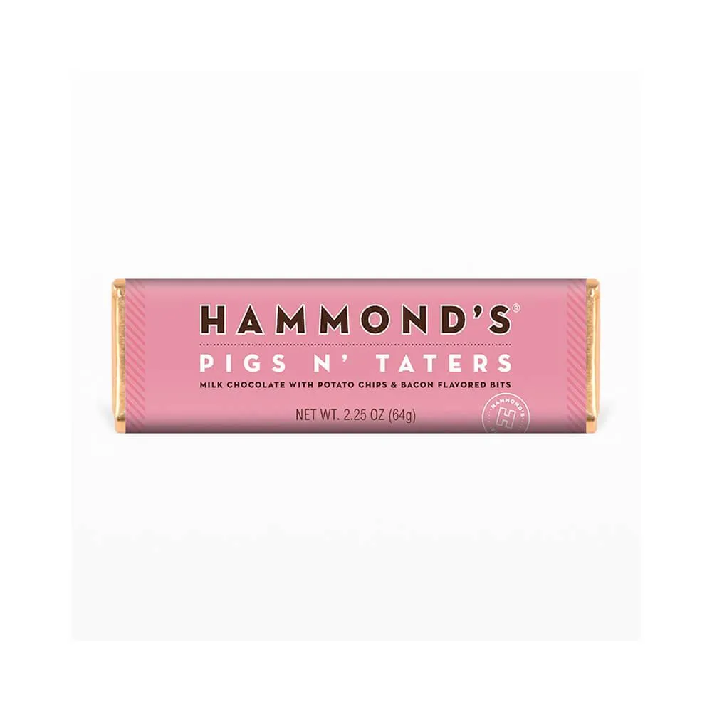 Hammond's Pigs N' Taters Milk Chocolate Bars: 12-Piece Box