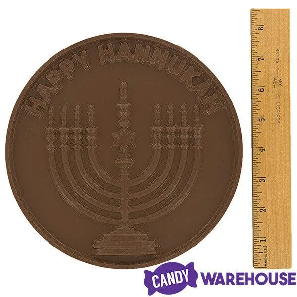 Happy Hanukkah Milk Chocolate Giant Gelt: 8.65-Ounce Coin - Image 3