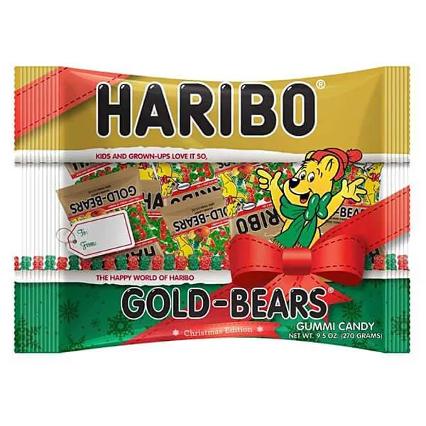 Haribo Christmas Gold-Bears Gummy Bears Candy Fun Packs: 25-Piece Bag - Image 3
