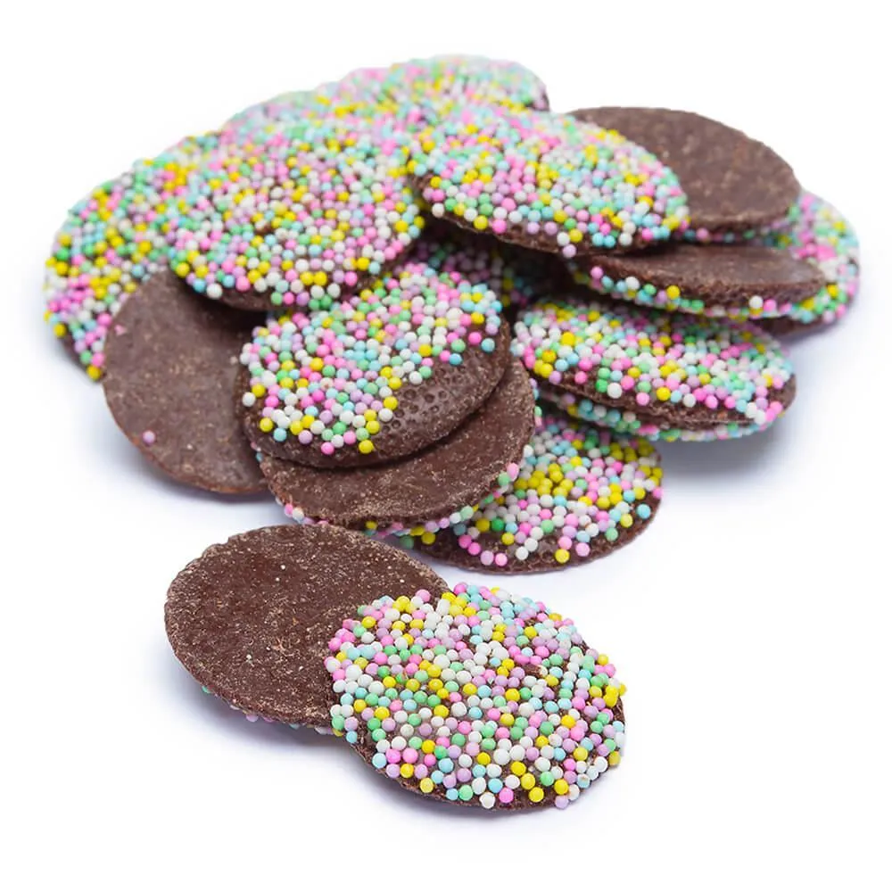 Necco Haviland Dark Chocolate NonPareils Candy: 3LB Box