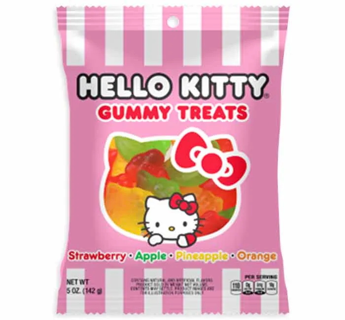 Hello Kitty Gummy Candy Peg Bags: 12-Piece Box