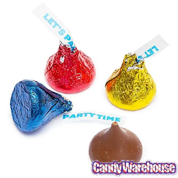 Hershey's Kisses Red, Dark Blue & Yellow Foiled Party Milk Chocolate Candy: 3LB Bag - Image 3