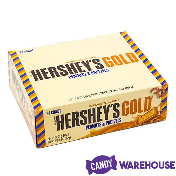 Hershey's Gold with Peanuts and Pretzels Candy Bars: 24-Piece Box - Image 2