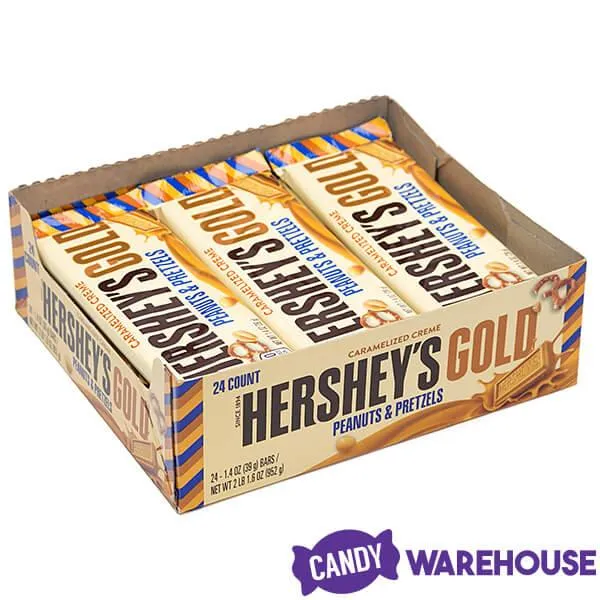Hershey's Gold with Peanuts and Pretzels Candy Bars: 24-Piece Box - Image 3