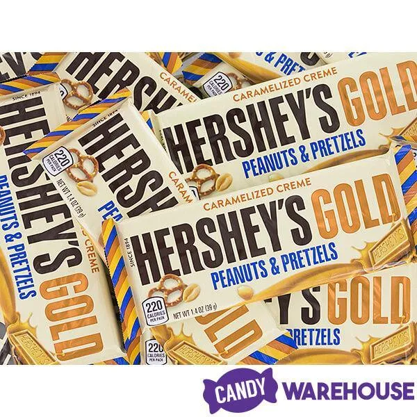 Hershey's Gold with Peanuts and Pretzels Candy Bars: 24-Piece Box - Image 4