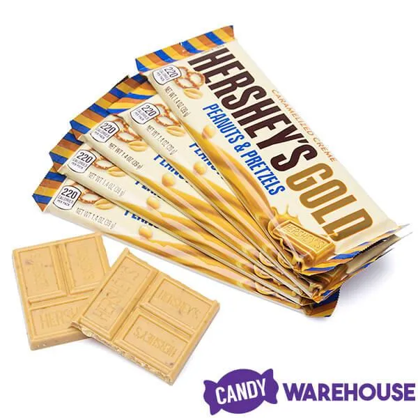 Hershey's Gold with Peanuts and Pretzels Candy Bars: 24-Piece Box - Image 5