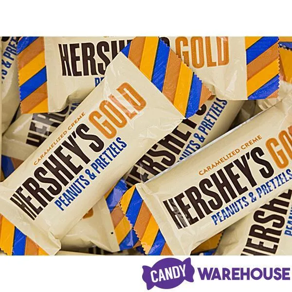 Hershey's Gold with Peanuts and Pretzels Snack Size Candy Bars: 42-Piece Bag - Image 6