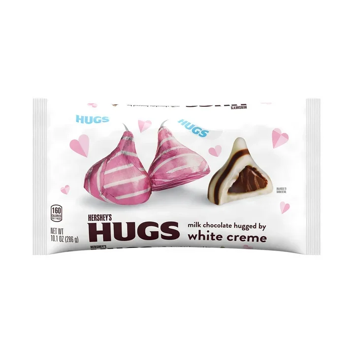 Hershey's Hugs & Kisses Pink Foil White Creme Chocolate Candy: 10-Ounce Bag