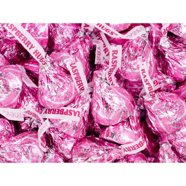Hershey's Hugs Pink Foiled Raspberry Chocolate Candy: 60-Piece Bag
