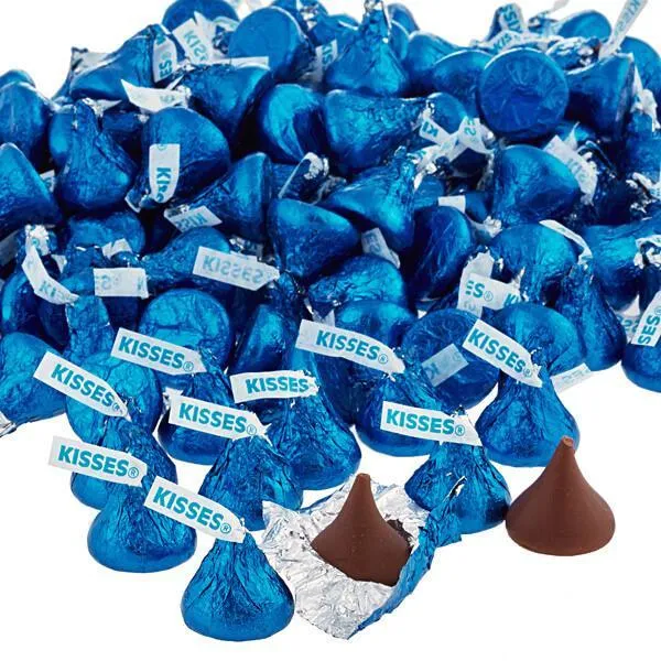 Hershey's Kisses Blue Foiled Milk Chocolate Candy: 11LB Case - Image 6