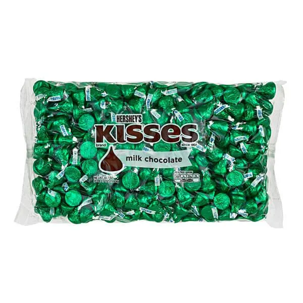 Hershey's Kisses Green Foiled Milk Chocolate Candy: 11LB Case - Image 5