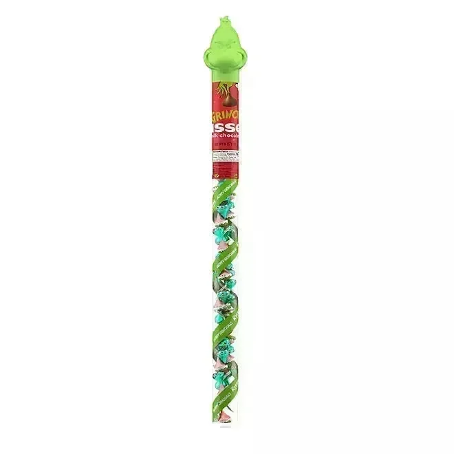 Hershey's Kisses Grinch Christmas Milk Chocolate Candy: 6-Ounce Tube