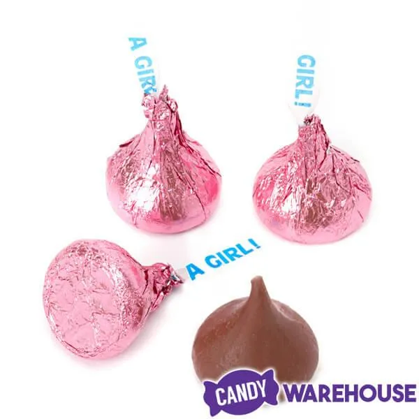 Hershey's Kisses It's a Girl Pink Foiled Milk Chocolate Candy: 3LB Bag - Image 4