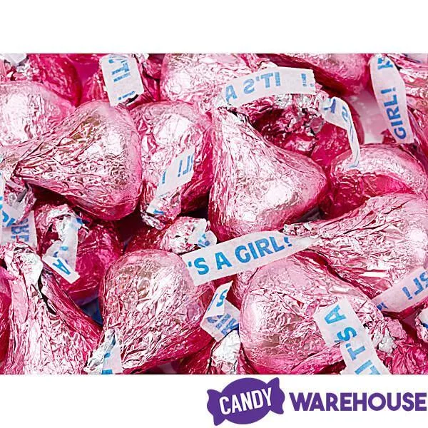 Hershey's Kisses It's a Girl Pink Foiled Milk Chocolate Candy: 3LB Bag - Image 5