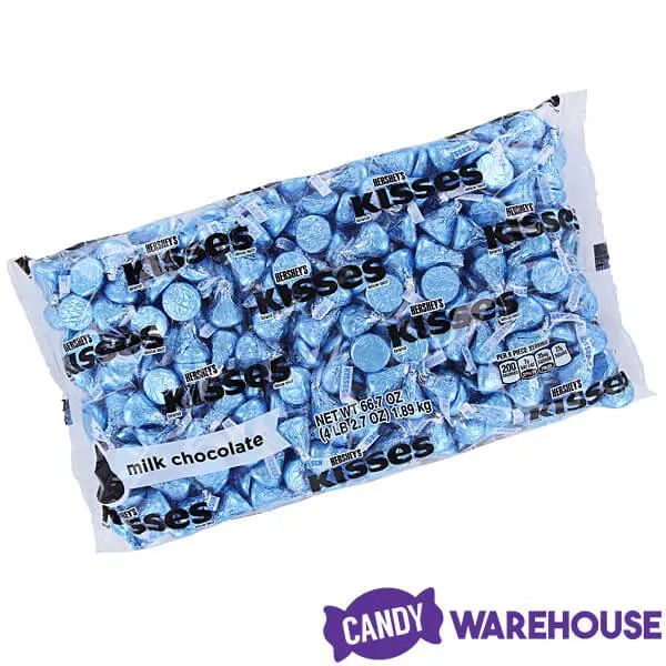 Hershey's Kisses Light Blue Foiled Milk Chocolate Candy: 400-Piece Bag - Image 5