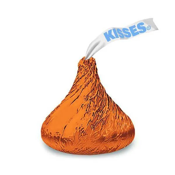 Hershey's Kisses Orange Foiled Milk Chocolate Candy: 400-Piece Bag - Image 3