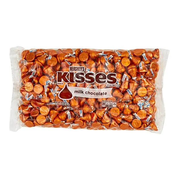 Hershey's Kisses Orange Foiled Milk Chocolate Candy: 400-Piece Bag - Image 4