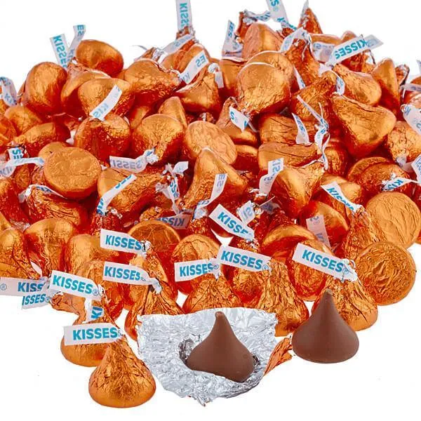 Hershey's Kisses Orange Foiled Milk Chocolate Candy: 400-Piece Bag - Image 5