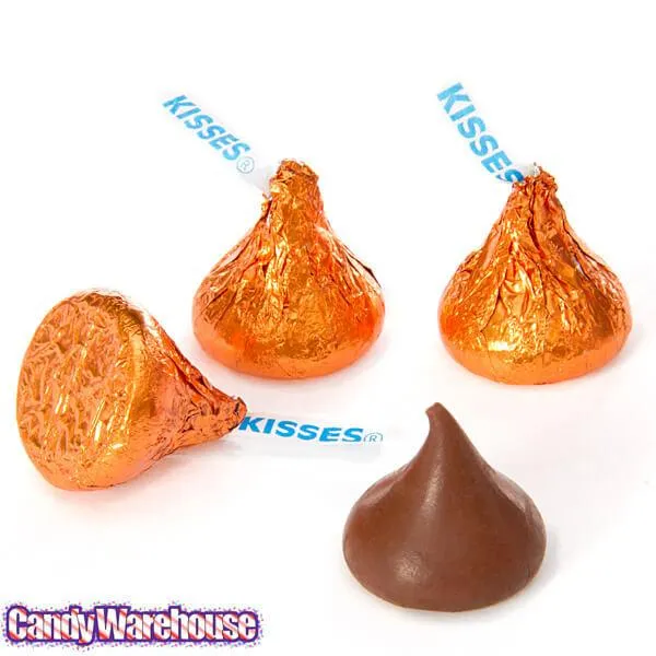 Hershey's Kisses Orange Foiled Milk Chocolate Candy: 400-Piece Bag - Image 7