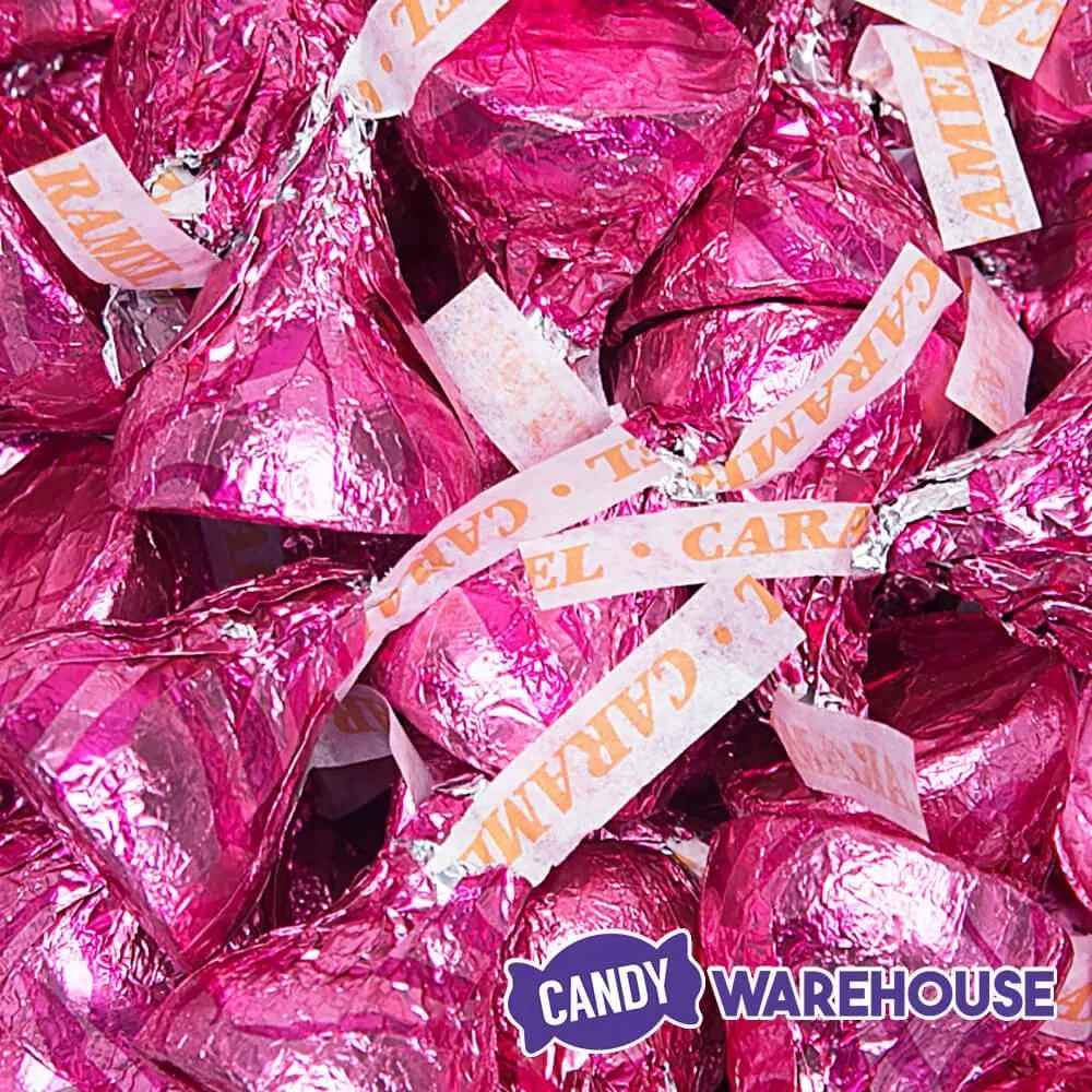 Hershey's Kisses Pink Foiled Milk Chocolates with Caramel Filling: 60-Piece Bag - Image 2