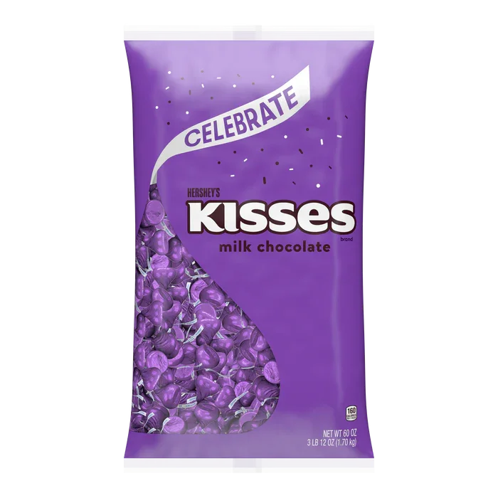 Hershey's Kisses Purple Foiled Milk Chocolate Candy: 11LB Case - Image 4