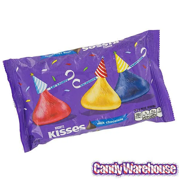 Hershey's Kisses Party Red, Dark Blue & Yellow Foiled Party Milk Chocolate Candy: 11-Ounce Bag - Image 3