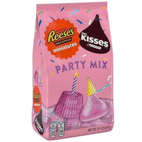 Hershey's Kisses and Reese's Peanut Butter Cups Miniatures Bulk Candy - Pink: 31-Ounce Bag - Image 5