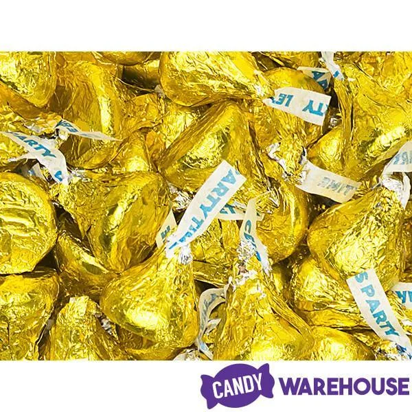 Hershey's Kisses Yellow Foiled Milk Chocolate Candy: 100-Piece Bag - Image 2