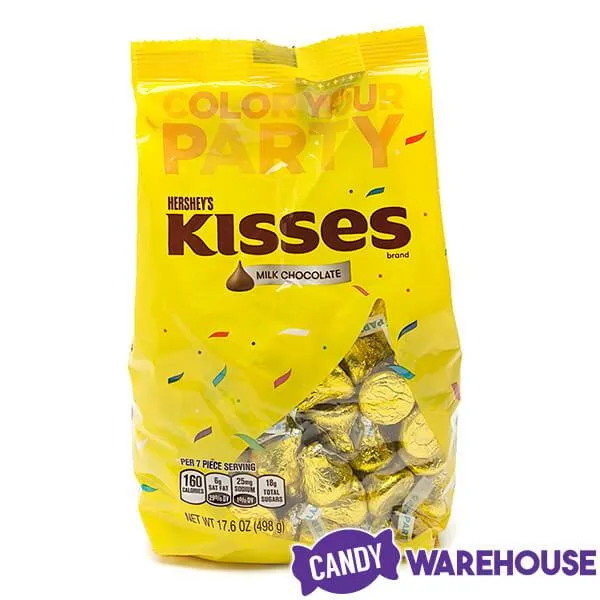 Hershey's Kisses Yellow Foiled Milk Chocolate Candy: 100-Piece Bag - Image 3