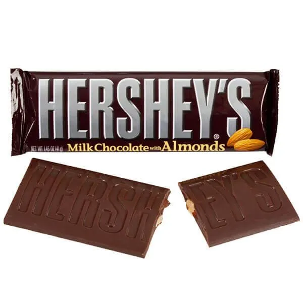 Hershey's Milk Chocolate with Almonds Candy Bars: 36-Piece Box