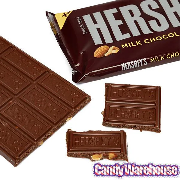 Hershey's Milk Chocolate with Almonds 4.25-Ounce Jumbo Candy Bars: 12-Piece Box - Image 2
