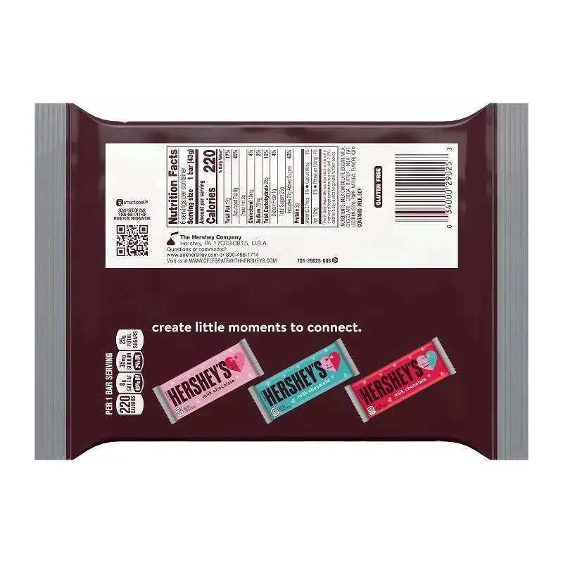 Hershey's Milk Chocolate Valentine's Exchange Full Size Candy Bars: 6-Piece Pack - Image 3