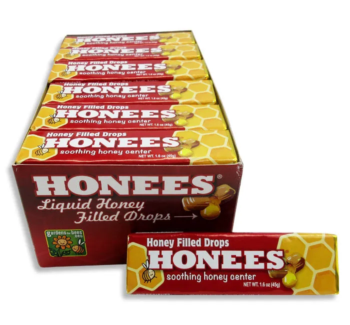 Honees Liquid Honey Filled Cough Drops Packs: 24-Piece Box