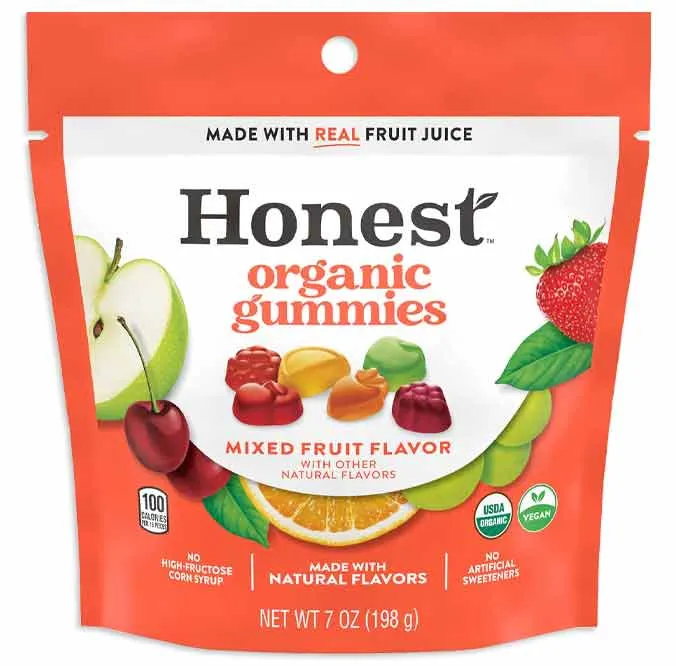 Honest Vegan Organic Gummies - Mixed Fruit: 8-Piece Case