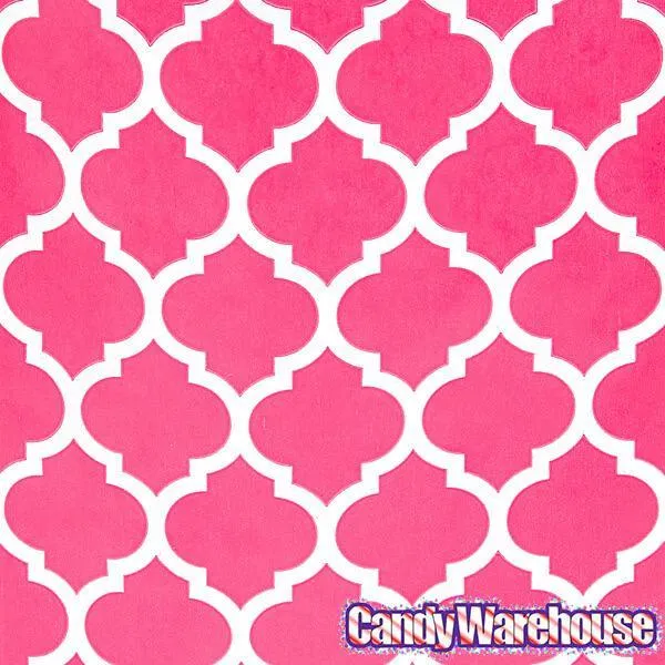 Hot Pink Casablanca Pattern Candy Bags: 25-Piece Pack - Image 2