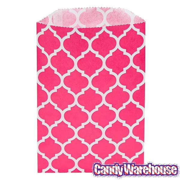 Hot Pink Casablanca Pattern Candy Bags: 25-Piece Pack - Image 4