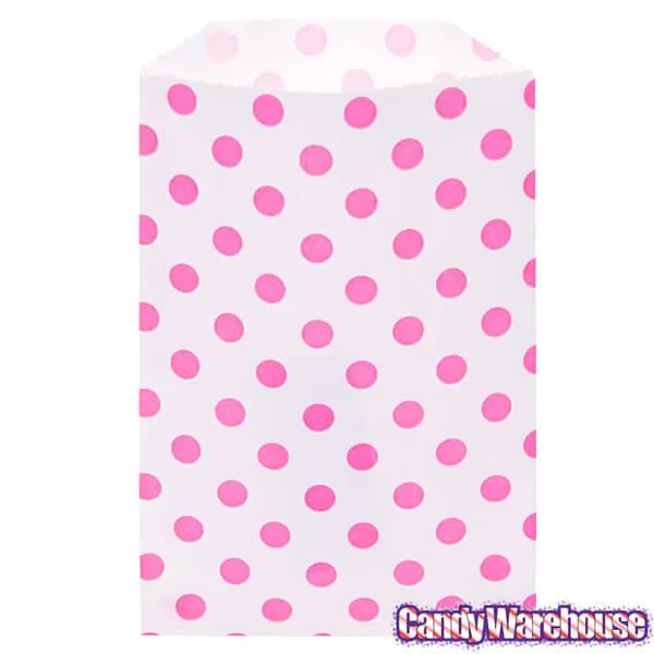 Hot Pink Polka Dot Candy Bags: 25-Piece Pack - Image 2